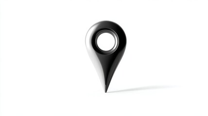 Minimalist location pin icon silhouette vector design showing modern gps map marker symbol on clean white background illustration