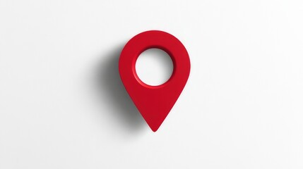 Minimalist location pin icon isolated on white background, flat vector map marker symbol, modern gps navigation design, digital mapping interface illustration