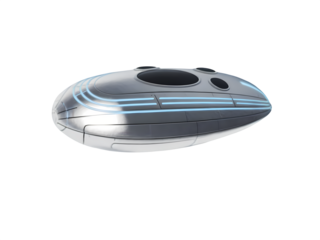 Classic UFO Design Concept Art On White Background.