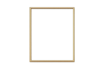 Obraz premium Gold luxurious frame template rectangle shape border featuring realistic shiny metallic texture on transparent background