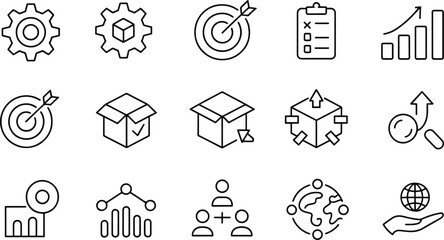 Business Strategy and Development Vector Icons Set