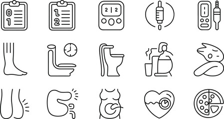 Collection of Health and Wellness Line Icons