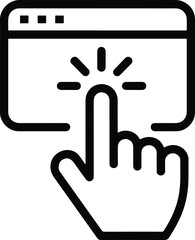 Cursor Pointer Icon Clicking Webpage Interface