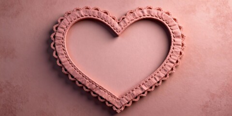 Romantic blush pink heart frame for Valentine's Day design projects and heartfelt messages, perfect for cards, invitations, or social media posts