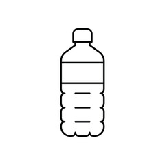 Plastic bottle line icon isolated on white background. Vector illustration.