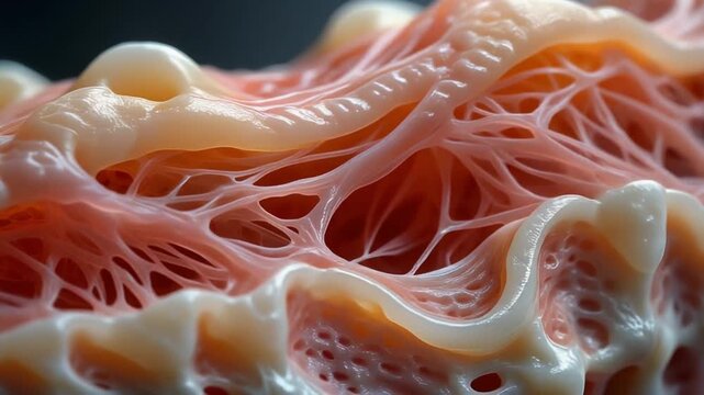 Intricate flesh tapestry with luminous tendrils