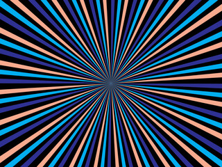 Swirling radial retro background. Vector illustration for swirl design. Spinning spiral vortex. Helical rotating beam. Unifying the psychedelic measurable line. Delightful sunshine.