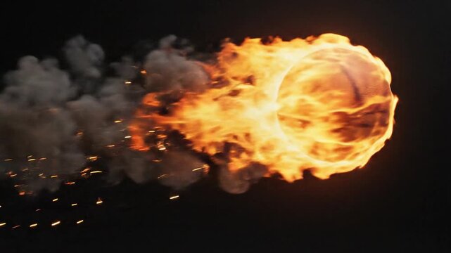 Burning Basketball Speed Burst, Explosive 4K Fire Motion Visual