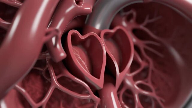 Intricate vascular structure heart chambers unveiled