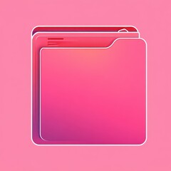 Three overlapping pink folder icons with subtle shadows on a solid pink background, conveying organization and digital file management