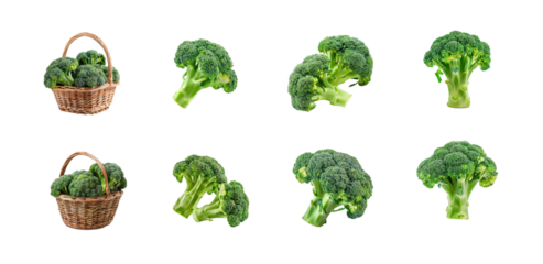 Collection of Broccoli isolate on transparency background