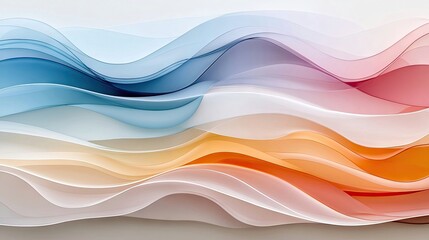 Obraz premium Abstract Waves Flowing in Pastel Colors