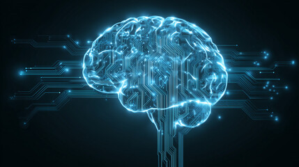 Futuristic brain design showcasing artificial intelligence and neural network technology for innovative solutions and cutting-edge research projects