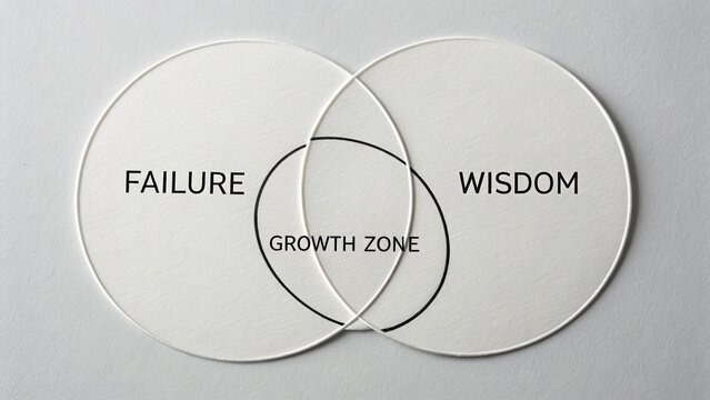 Intersection of Failure and Wisdom with Growth Zone Concept for Personal Development and Learning Journey - Powered by Adobe