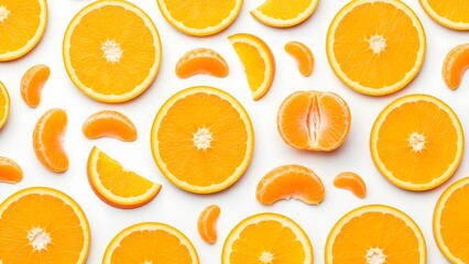 Seamless background pattern of fresh orange slices