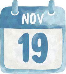 November 19 Calendar Clipart &ndash; International Men&rsquo;s Day Date Icon