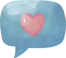 Watercolor Speech Bubble Heart &ndash; Support and Appreciation for Men&rsquo;s Day