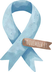 Awareness Ribbon Watercolor Clipart &ndash; Men&rsquo;s Day Symbol (November)