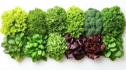 Fresh and Vibrant Assortment of Healthy Green Leafy Vegetables