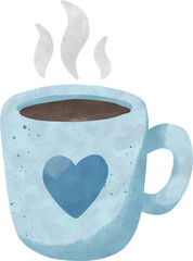 Watercolor Coffee Mug Clipart &ndash; Men&rsquo;s Day Cozy Illustration