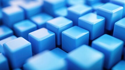 Abstract 3D Blue Cubes Pattern, Geometric Background, Technology Concept, Design Inspiration