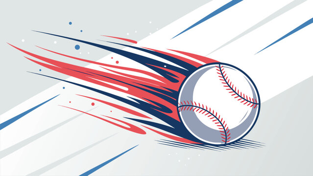 Fast Moving Baseball Illustration | High-Speed Pitch or Hit