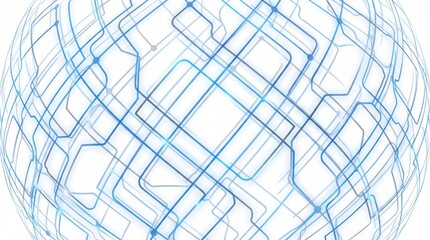 Modern Abstract Digital Technology Grid Network Vector Art on White