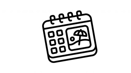 Animated Beach Vacation Calendar
