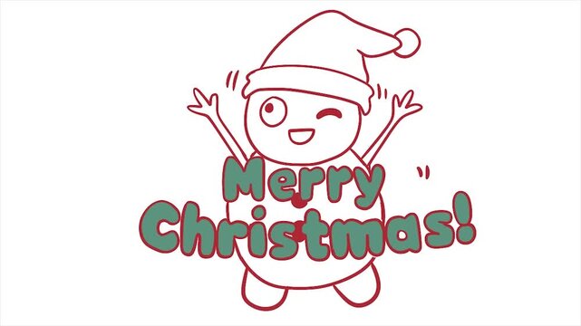 Animated Christmas snowman doll with festive gift box, cute holiday theme and smooth motion.