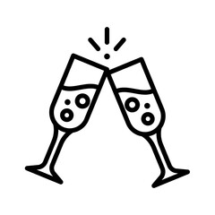 Cheers to celebration with champagne glasses clinking together