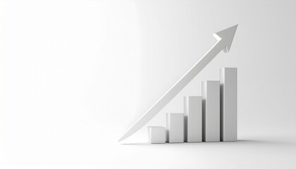 Panah putih yang menakjubkan menunjukkan tren pertumbuhan bisnis yang positif