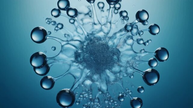 Liquid droplet transforms into microscopic virus-like structure animation