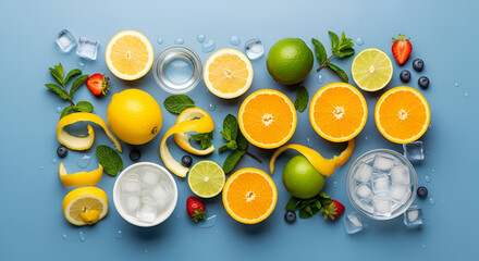 A bright rainbow design of colorful painted Easter eggs in a basket