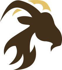 Stylized Goat Logo Design Element