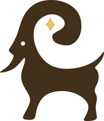 Stylized Goat Logo Design Element