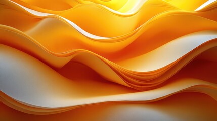 Captivating waves of golden fabric gently cascading in harmonious folds