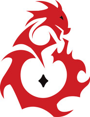 Dragon Symbol Logo Design Element