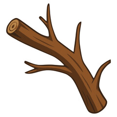 Obraz premium small wood branch tree flat color vector illustration template design