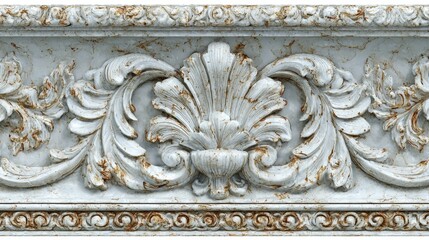 White watercolor frame with elegant early 1900s pattern, decorative regal border inspired by stately homes, hand-painted style with refined vintage texture