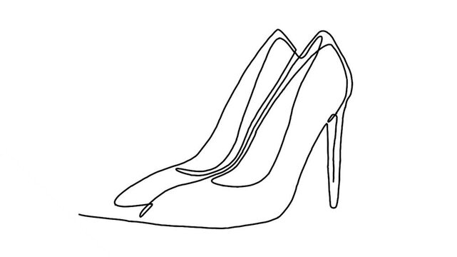 Continue line animation of high heels