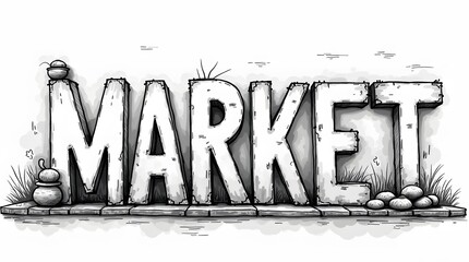 Discover fresh produce at the local market with a hand drawn, rustic feel