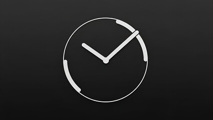 Elegant minimalistic clock illustration on dark background emphasizing precision