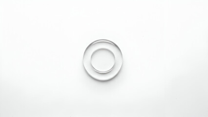 Minimalist Transparent Circular Object on a Clean White Background in Studio Lighting