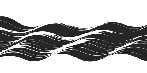 Black and white vintage vector illustration of a hand-drawn horse and bird feather sketch pattern © maria