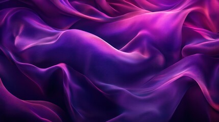 Fototapeta premium Purple silk fabric, flowing waves, abstract background, design texture