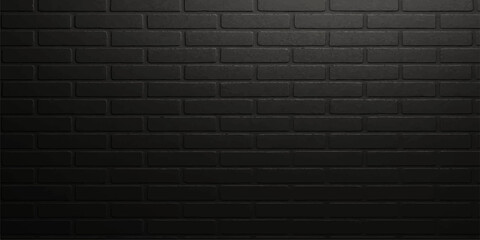 Old, grungy black and white brick wall texture surface background