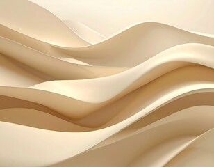 Obraz premium Beige undulating waves, soft shadows create depth.