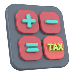 Obraz premium 3D Tax Icon Illustration with Calculator and Finance Elements.