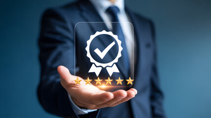 Elevate your brand with this stunning assurance of quality, showcased by a professional, promising excellence and stellar customer satisfaction ratings