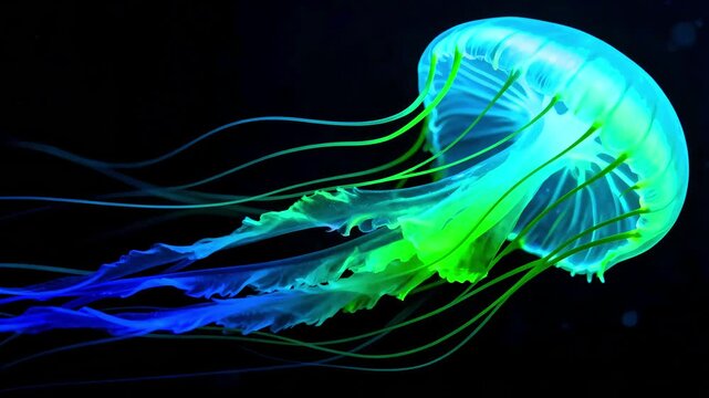 Jellyfish ocean sea marine life underwater aquatic animal nature wildlife tentacle bioluminescence translucent vibrant colorful deepwater creature medusa invertebrate zooplankton